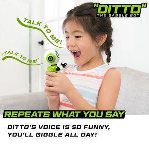 DITTO THE BABBLE BOT TALKING DIE-CAST METAL ROBOT REPEATS WHAT YOU SAY Green